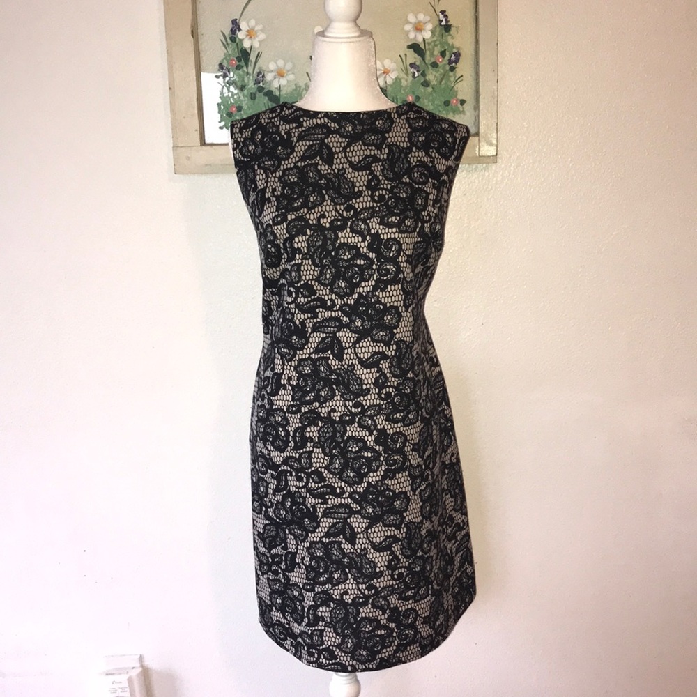 Black and cream patterned dress